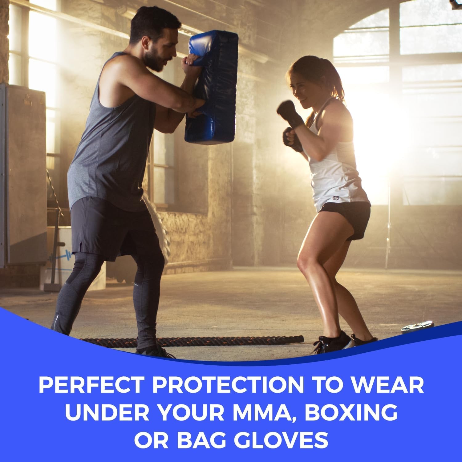 Defy™ Gel Padded Inner Gloves with Hand Wraps - MMA Muay Thai Boxing Fight Pair