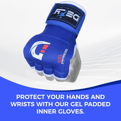 Defy™ Gel Padded Inner Gloves with Hand Wraps - MMA Muay Thai Boxing Fight Pair