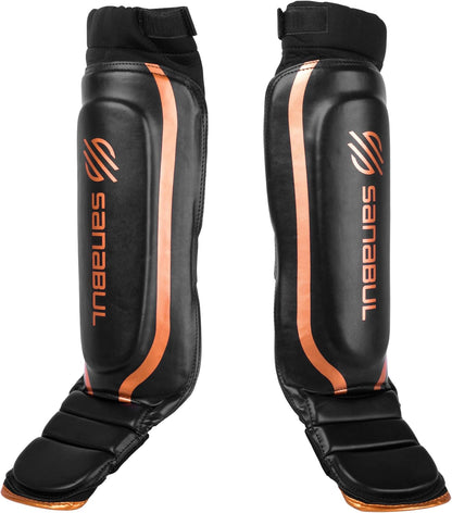 Essential Hybrid Sleeve Kickboxing Shin Guards for MMA Shin Guards Muay Thai Shinguards