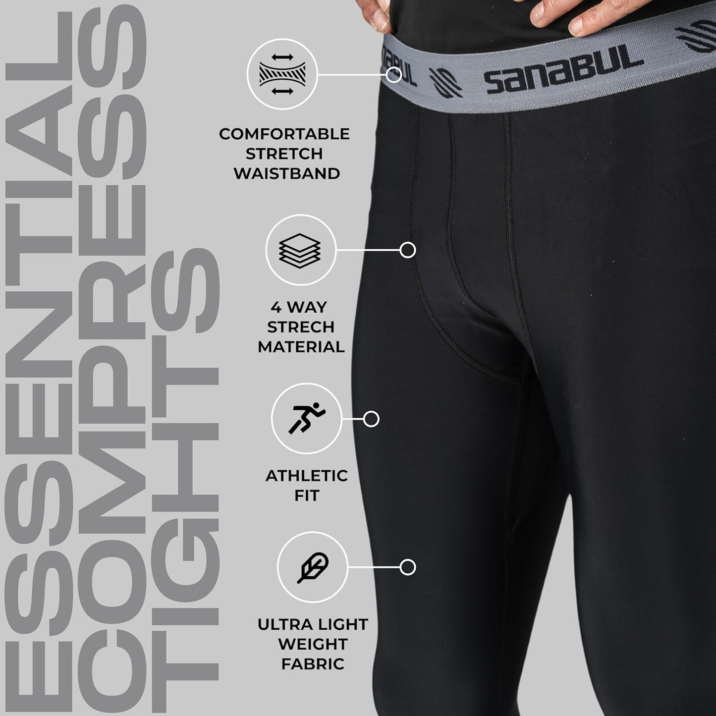 Essential Compression Tights Men No Gi Jiu Jitsu Spats