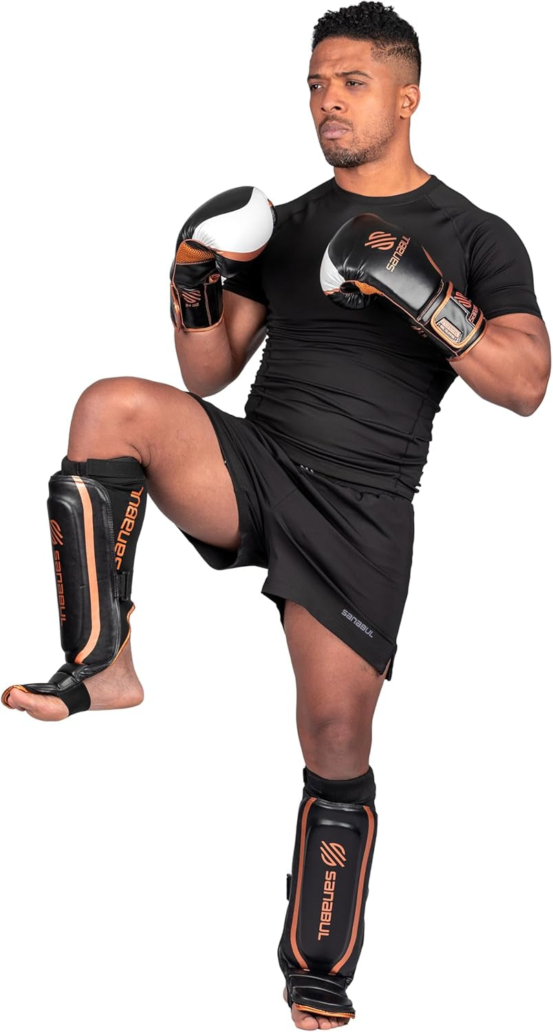 Essential Hybrid Sleeve Kickboxing Shin Guards for MMA Shin Guards Muay Thai Shinguards