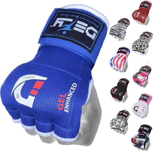 Defy™ Gel Padded Inner Gloves with Hand Wraps - MMA Muay Thai Boxing Fight Pair